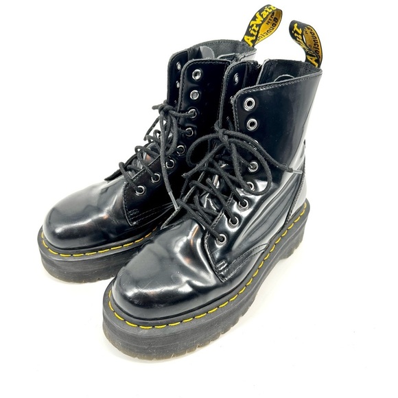 DR. MARTENS Jadon Platform Patent Lamper Leather Combat Boots - Picture 9 of 9